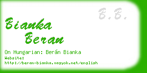 bianka beran business card
